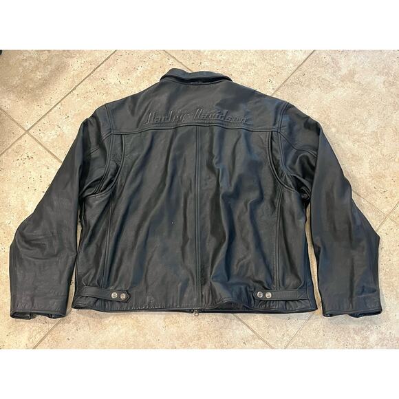 VTG Harley Davidson 3XL Leather Jacket EMBROIDERED Motorcycle Riding Gear LOGO!! - Picture 3 of 14